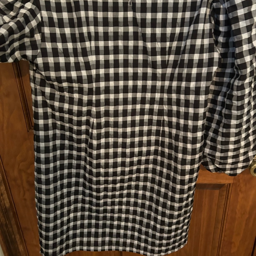 J. Crew Black and White Checkered Midi Dress